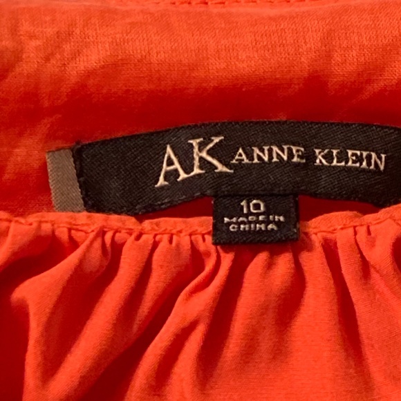 Anne Klein Orange Pleated Retro 50's Summer Dress sz10 - Picture 7 of 13